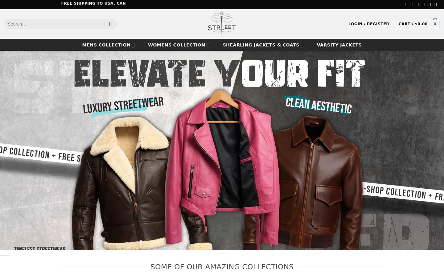 Screenshot of streetouterwears.com