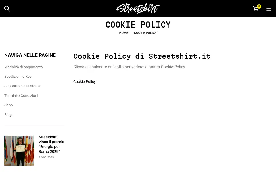 Screenshot of streetshirt.it