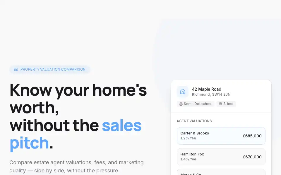 Screenshot of streetval.co.uk