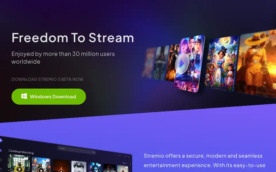 Screenshot of stremio.com