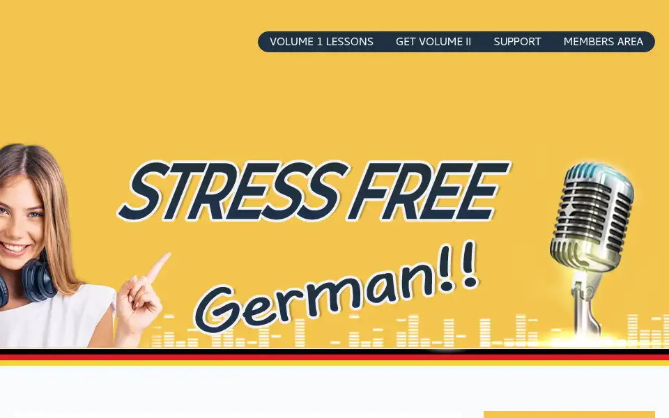 Screenshot of stressfreegerman.com