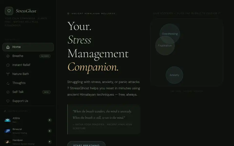 Screenshot of stressghost.com