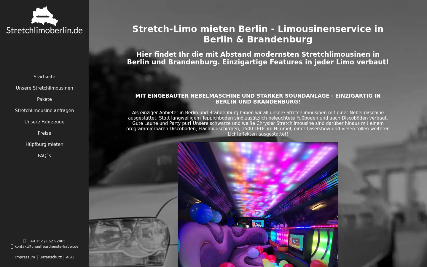 Screenshot of stretchlimoberlin.de