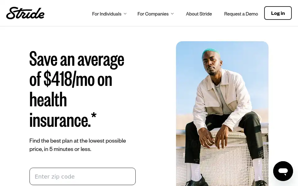 Screenshot of stridehealth.com