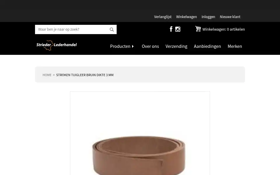 Screenshot of striederlederhandel.nl