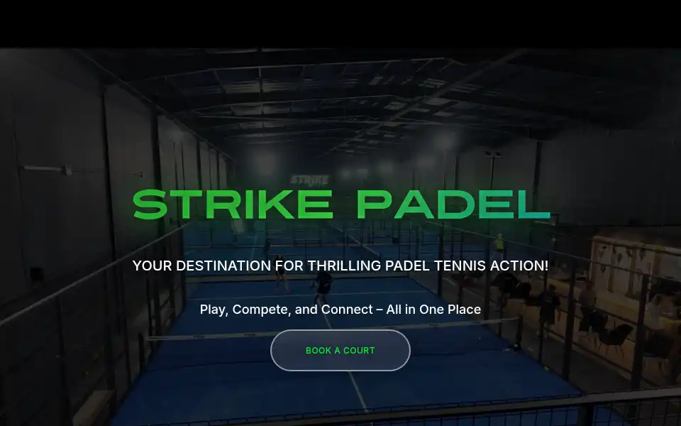 Screenshot of strikepadel.co.uk