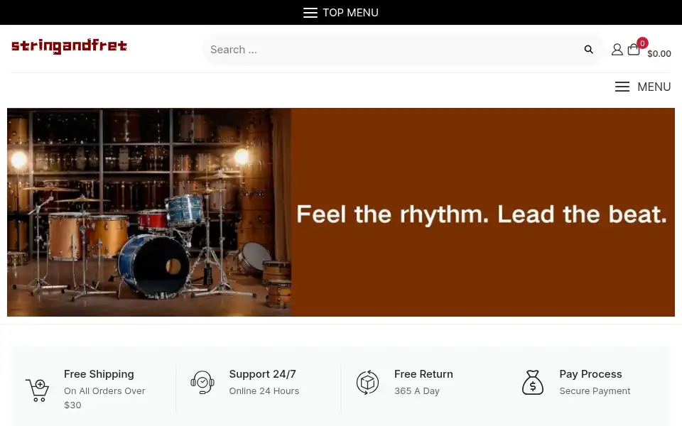 Screenshot of stringandfret.com