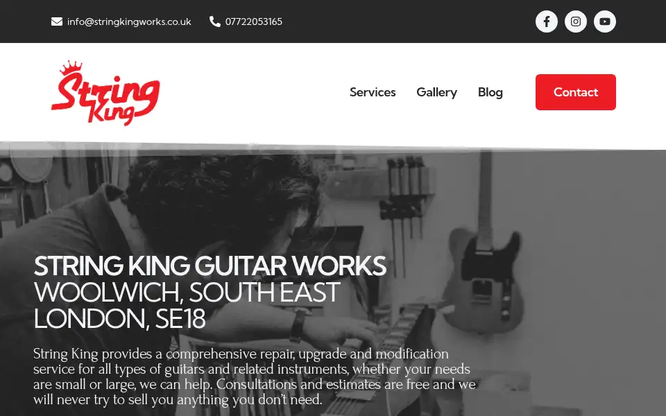 Screenshot of stringkingworks.co.uk