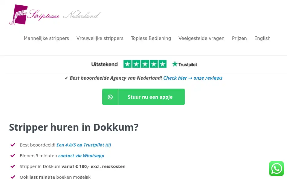 Screenshot of stripteasenederland.nl