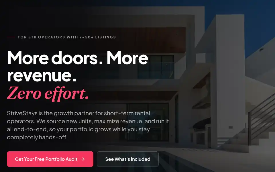 Screenshot of strivestays.com