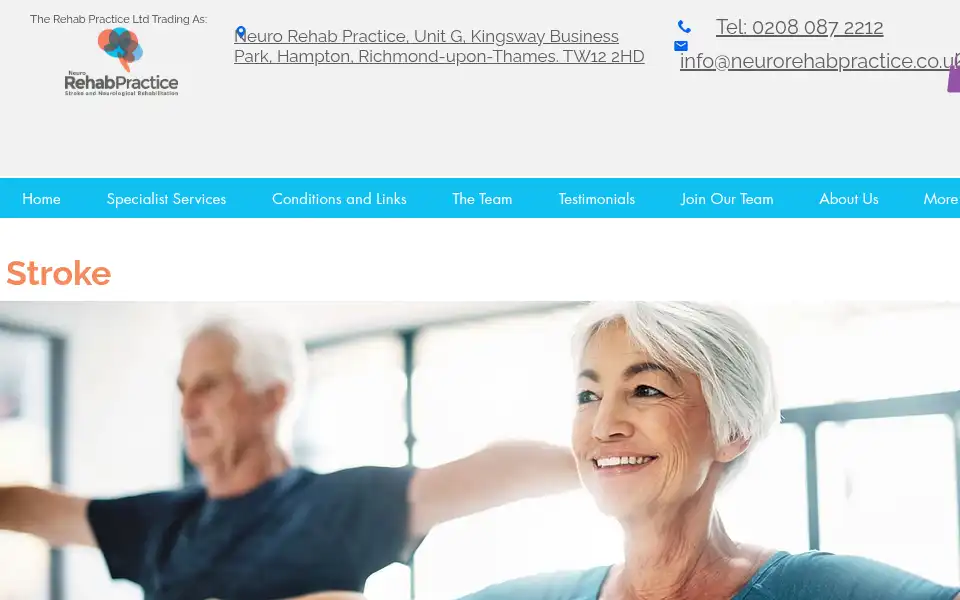 Screenshot of strokeandphysiotherapy.co.uk