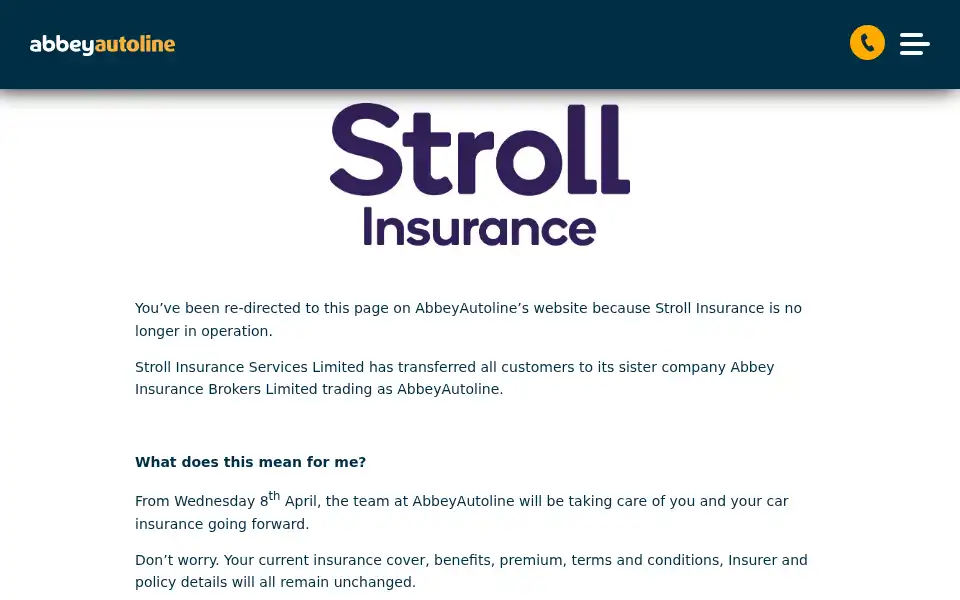 Screenshot of strollinsurance.co.uk