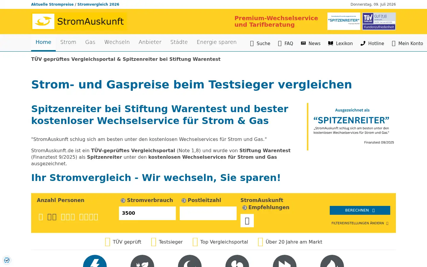 Screenshot of stromauskunft.de