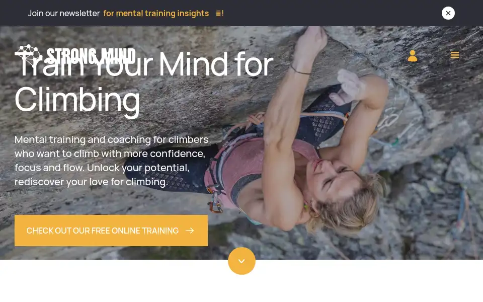 Screenshot of strongmindclimbing.com