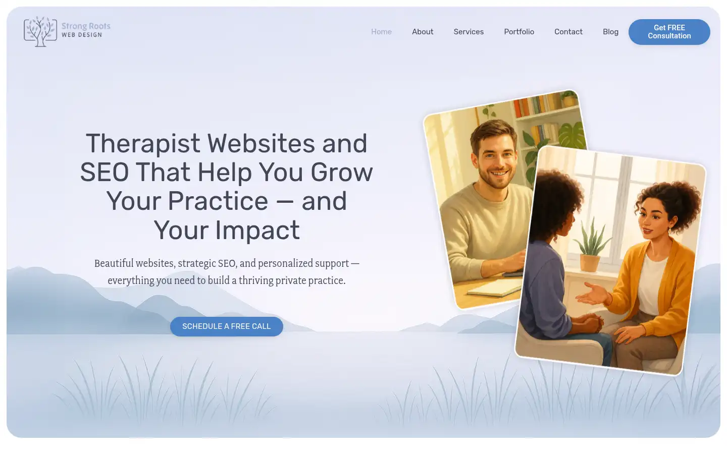 Screenshot of strongrootswebdesign.com