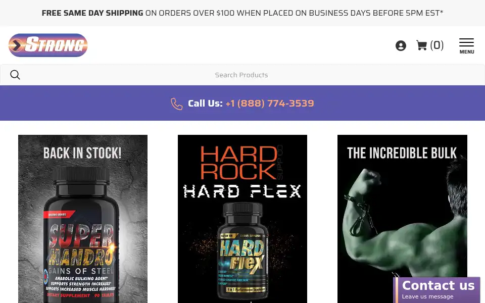 Screenshot of strongsupplementshop.com