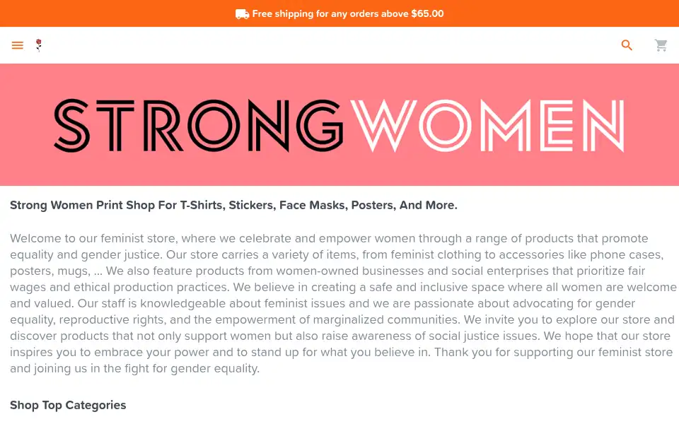 Screenshot of strongwomenstore.com