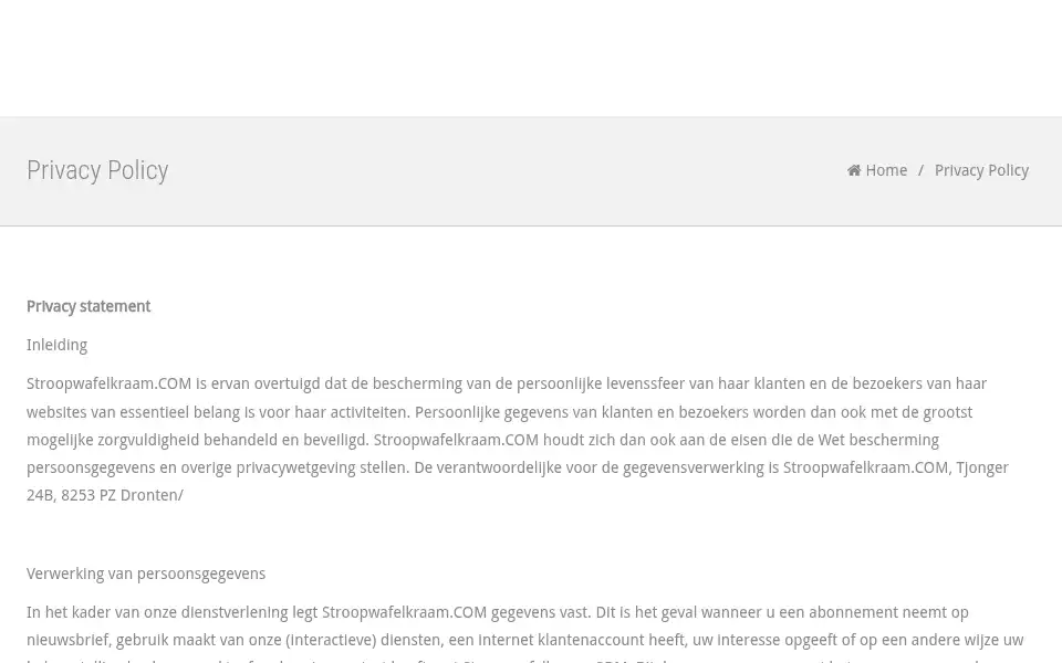 Screenshot of stroopwafelkraam.com