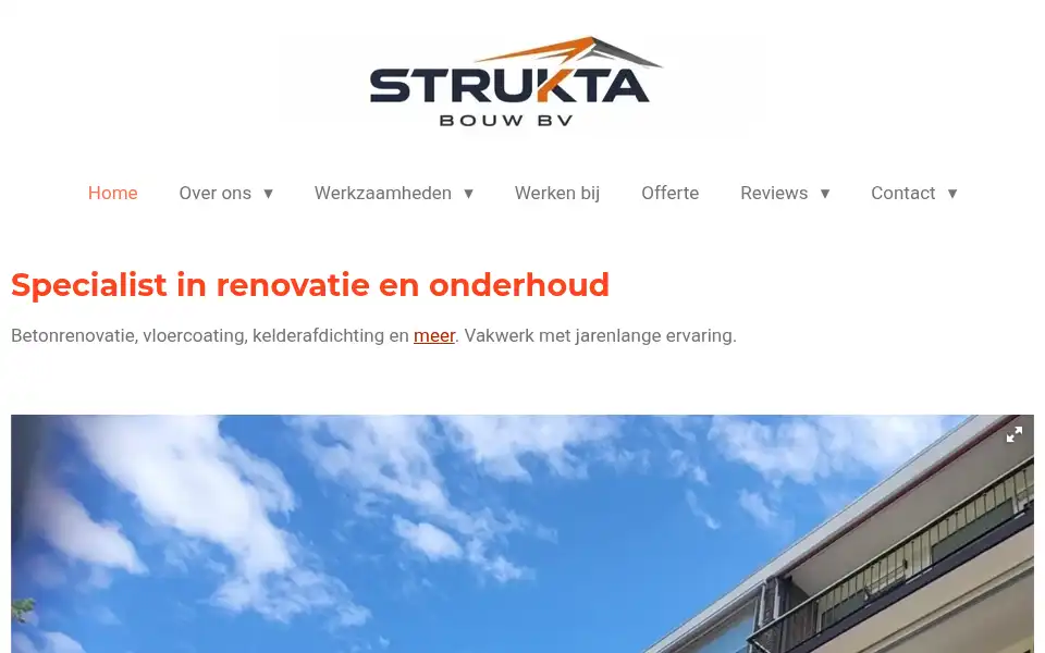 Screenshot of struktabouw.nl