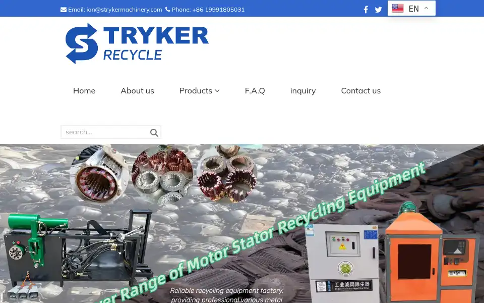 Screenshot of strykermachinery.com
