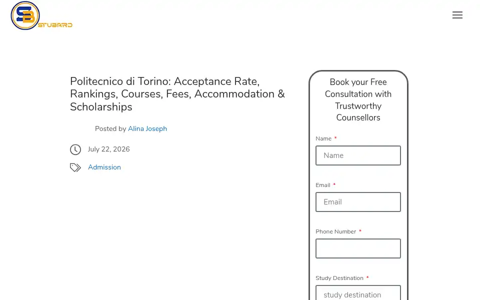 Screenshot of stubard.com