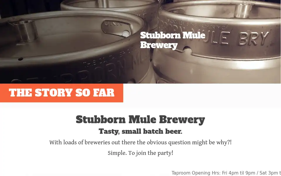 Screenshot of stubbornmulebrewery.com