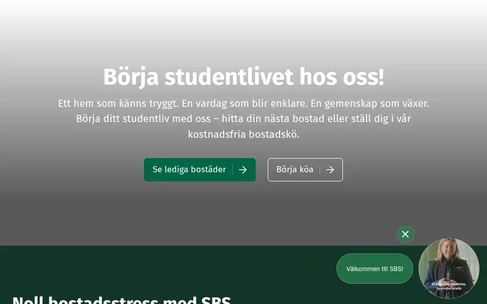 Screenshot of studentbostadsservice.se