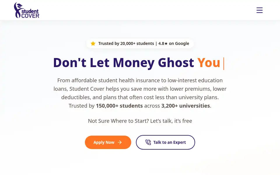 Screenshot of studentcover.in