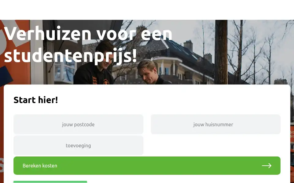 Screenshot of studentenverhuisservice.nl