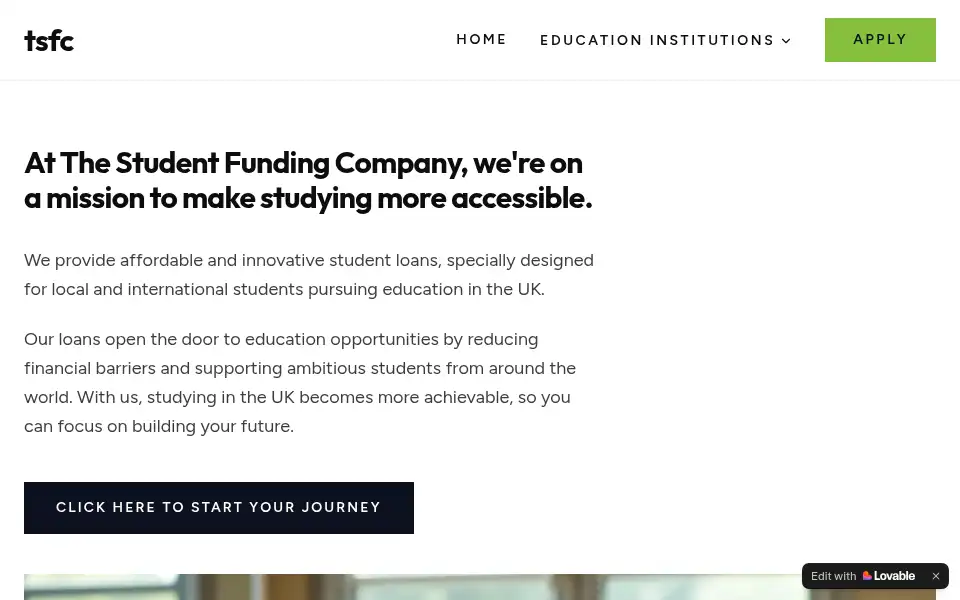 Screenshot of studentfundingcompany.com