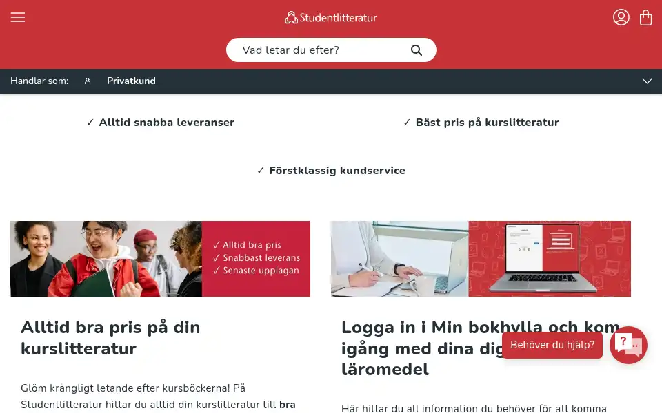Screenshot of studentlitteratur.se
