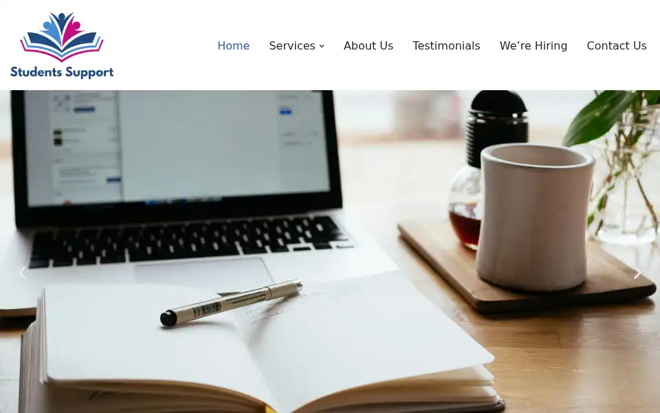 Screenshot of studentssupport.co.uk