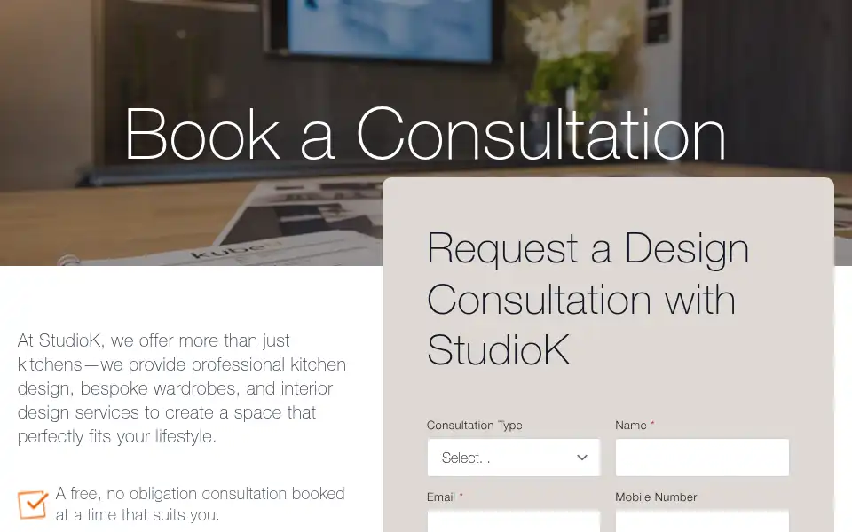 Screenshot of studiokkitchens.co.uk