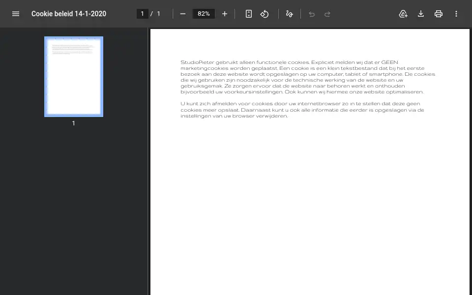 Screenshot of studiopieter.nl