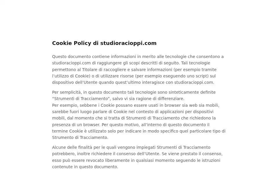 Screenshot of studioracioppi.com