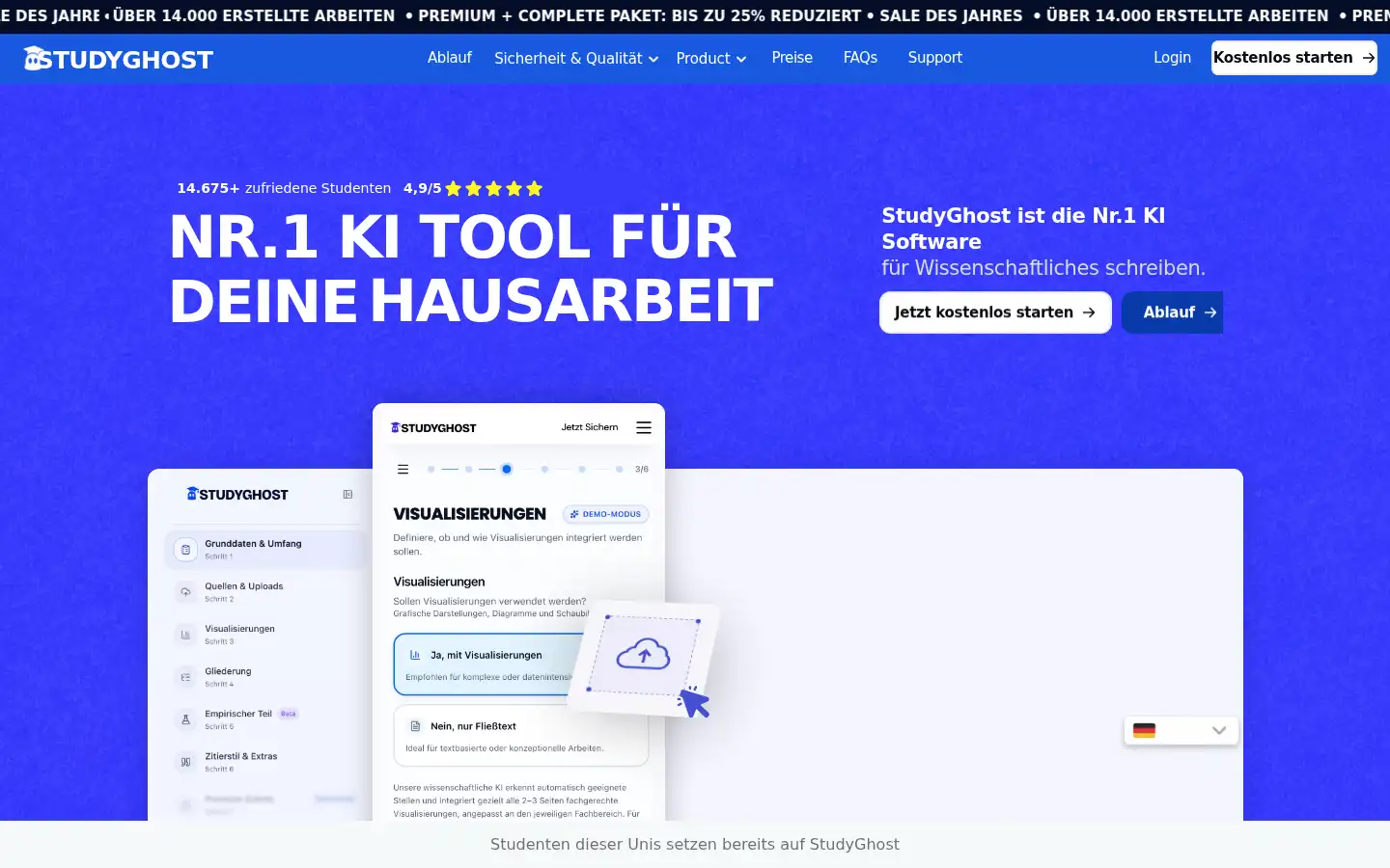 Screenshot of studyghost.de