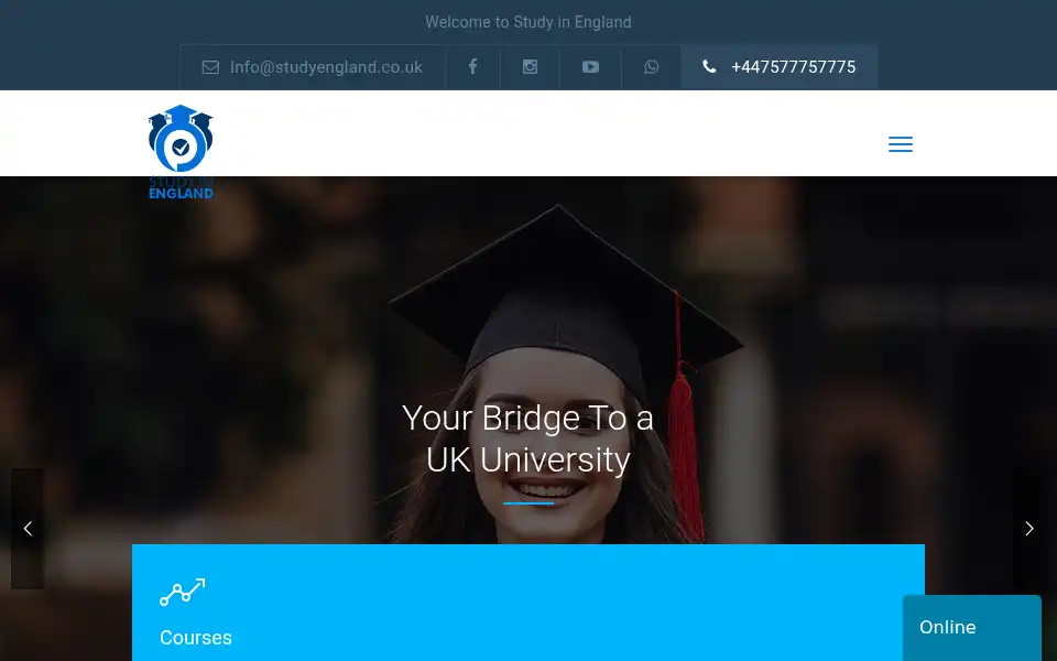 Screenshot of studyin-england.com