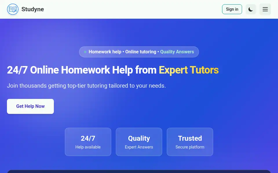 Screenshot of studyne.com