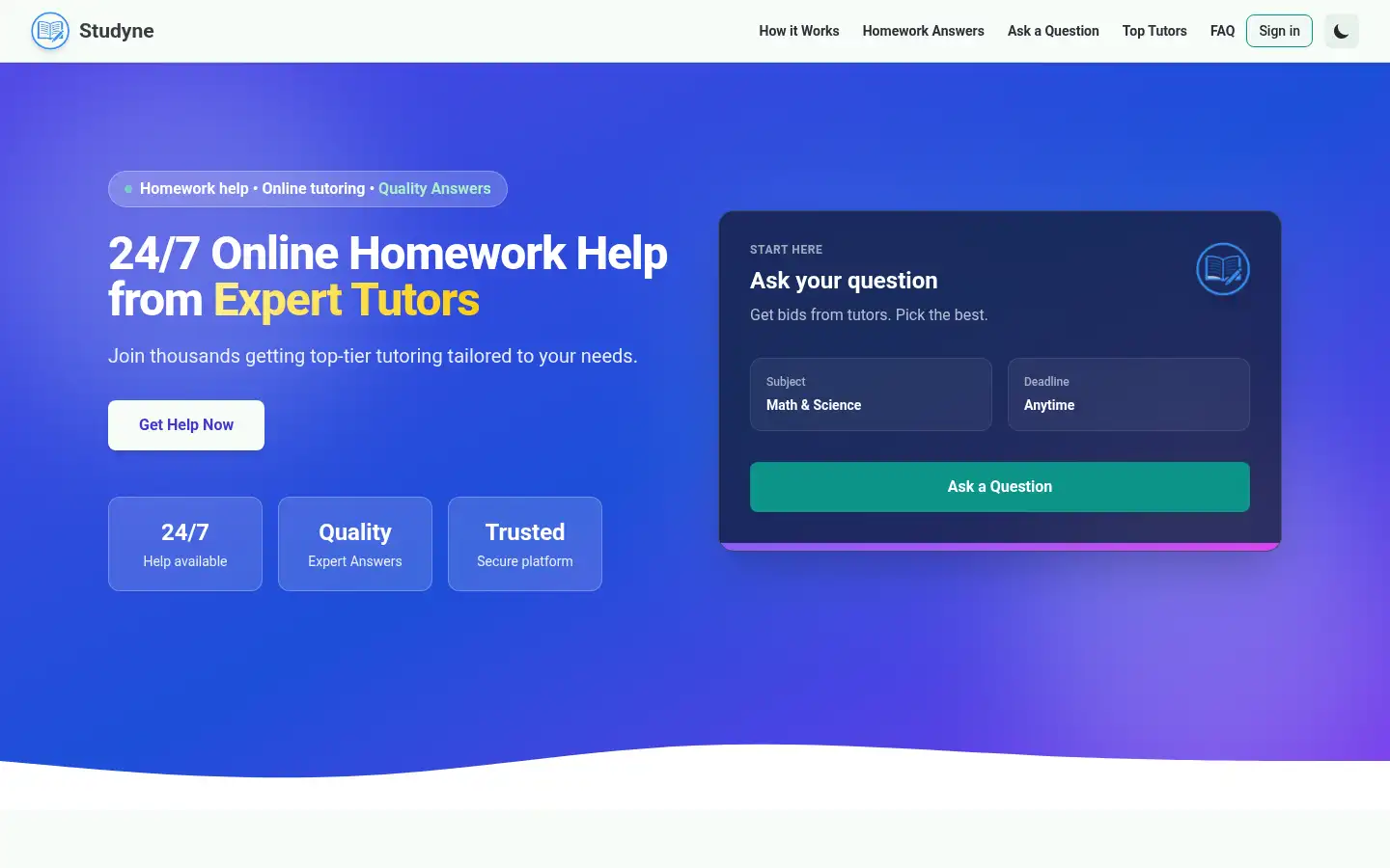 Screenshot of studyne.net