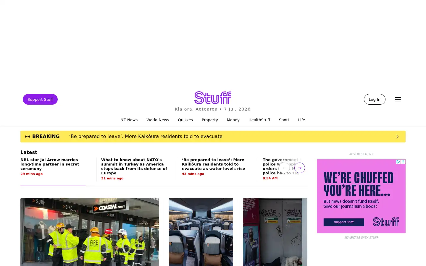 Screenshot of stuff.co.nz