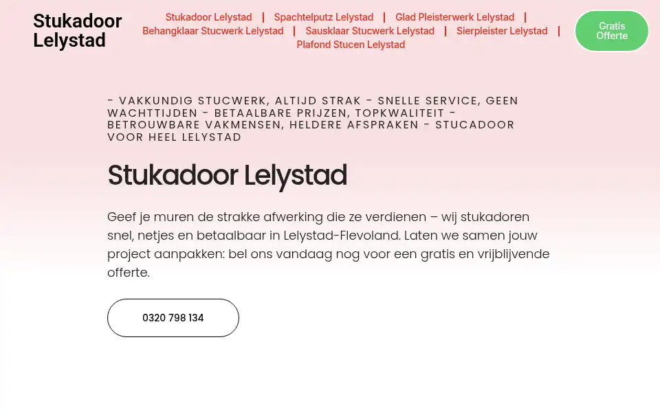 Screenshot of stukadoorlelystad.com
