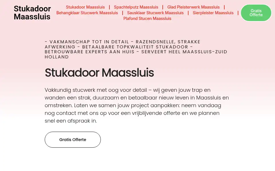 Screenshot of stukadoormaassluis.com