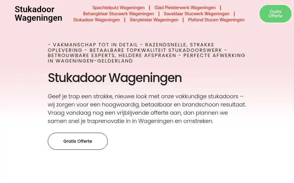 Screenshot of stukadoorwageningen.com