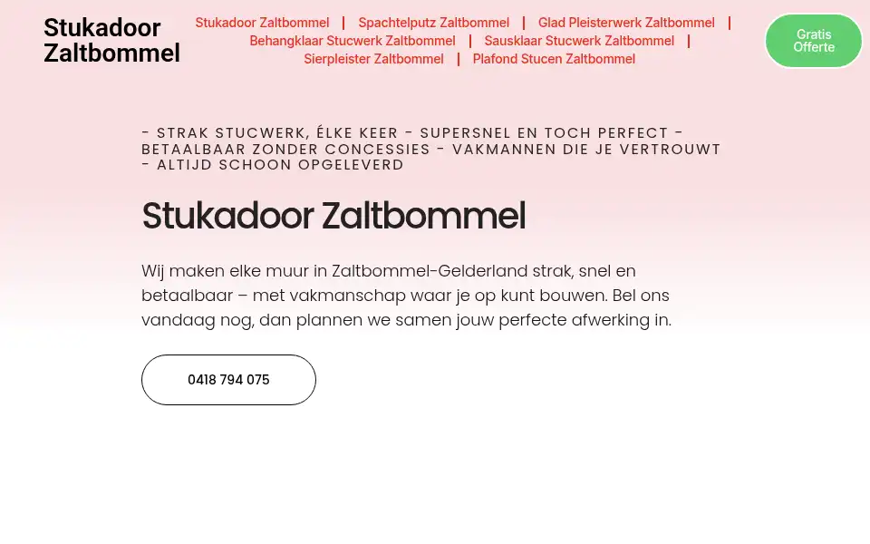 Screenshot of stukadoorzaltbommel.com