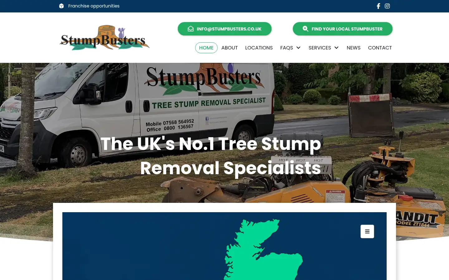 Screenshot of stumpbusters.co.uk