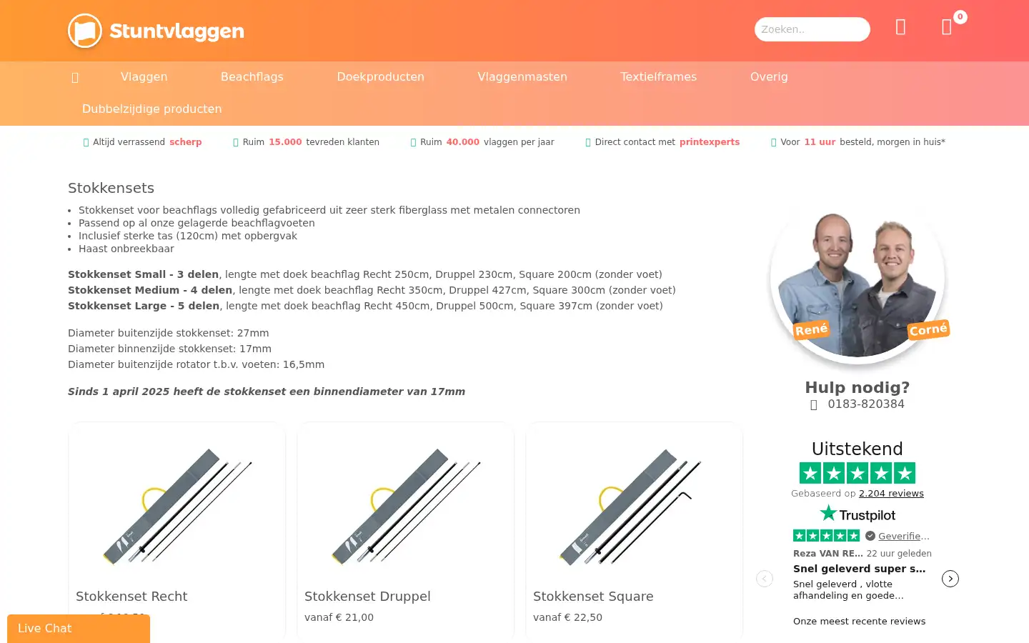Screenshot of stuntvlaggen.nl