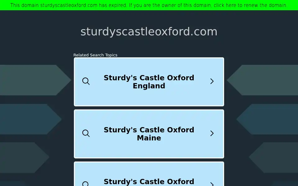Screenshot of sturdyscastleoxford.com