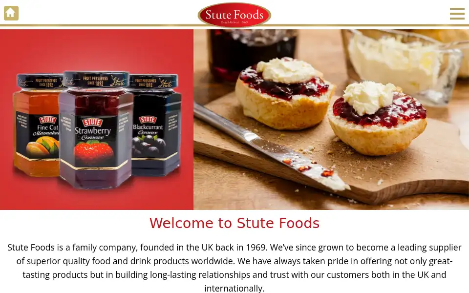 Screenshot of stute-foods.com