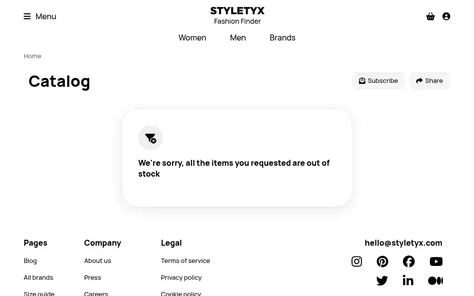 Screenshot of styletyx.com