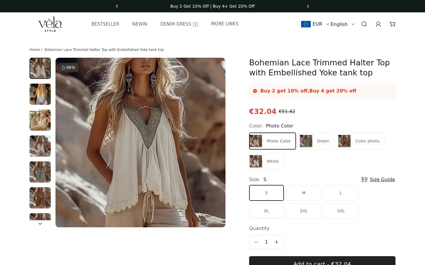 Screenshot of stylevela.com